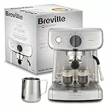 Breville Barista Mini Siebträgermaschine | Espressomaschine/Kaffeemaschine mit Milchaufschäumer | 2-l-Wasserbehälter | Italienische Pumpe mit 15 Bar | Edelstahl [VCF125X]