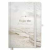 Lebenskompass® Kalender 2026 Buchkalender A5 'STRAND' - Schöner Wochenplaner 2026 & Terminkalender 2026 - stabiles Hardcover mit edler Folienprägung