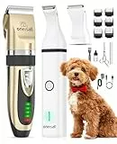 oneisall 2 in1 Hundeschermaschine Professionelle Hochleistungs-Haarschneidemaschine Set, Leise Schermaschine für kleine und große Hunde, Katzen und Haustiere mit dickem/verfilztem Fell