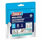 tesa INSULATION Dichtungsband S - PE-Schaumstoffdichtung zum Isolieren von Spalten im Haushalt, selbstklebend - Weiß - 6 m x 9 mm x 4 mm