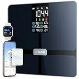 RENPHO Körperfettwaage mit großem Display, Personenwaage Ultrapräzise Waage mit Körperfett und Muskelmasse, Trend, Smart Waage Personen mit App, ITO Körperwaage, Schwarz, Elis 2X