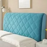 Wttagkl® Stretch Plain Color Headboard Schiebedeckel, dehnbarer entfernbarer Bettkasten für gepolstertes Kopfteil Schlafzimmer,Donker Blauw-200cm