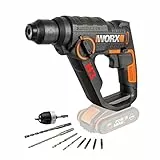 WORX WX390.9 Bohrhammer SDS-plus 20V – Kraftvolle Bohrmaschine mit pneumatischem Hammerwerk & Zweithandgriff - ideal zum Schrauben, Bohren & Hämmern – 1,2J Schlagenergie – Ohne Akku & Ladegerät