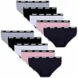 LOREZA ® 10er Pack Mädchen Slips Unterwäsche aus Baumwolle (164-170, Modell 10)