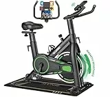Heimtrainer Fahrrad mit APP, SLUNSE Hometrainer Ergometer mit LCD-Monitor, Leises Magnetisch Spinning Bike Indoor mit Verstellbarem Widerstand, Fitnessbike bis 180KG für Kardio-Training zu Hause
