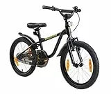 Löwenrad Kinderfahrrad für Jungen und Mädchen ab 5 Jahre | 18 Zoll Kinderrad mit Bremse | Fahrrad für Kinder | Schwarz
