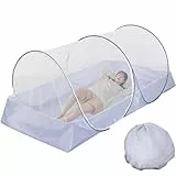 LUKIUP Moskitonetz Pop Up Einzelbett, 200 * 100 * 73cm, Faltbares Mückennetz, Netz Reise Ohne Aufhängung,Mosquito Net, Moskitonetz Bett für Zuhause und Camping Geeignet