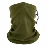 WLLHYF Winter-Halswärmer Halsgamaschen Fleece Winddicht Gesichtsbedeckung Wärmer Snoods Gesichtsschal Für Winter Outdoor Ski Snowboard Laufen Radfahren Armeegrün Einheitsgröße