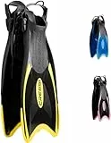 Cressi Palau Fins - Verstellbare Flossen für Erwachsene zum Schnorcheln und Schwimmen, Schwarz/Gelb Lange Flossen, M/L (41/44)