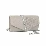 Gladdon Clutch Damen, Glitzer Abendtasche,Glänzende Elegante Envelope Tasche,Strassstein Cross Body Umhängetasche für Hochzeit Party Bankett Feiertage,Geschenk