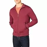 Amazon Essentials Herren Fleece-Jacke mit durchgehendem Reißverschluss, Rot, M