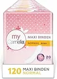 1 x Camelia Maxi Binden NORMAL-Set 120 Stück(6 x 20) inkontinenzeinlagen für Damen Monatspackung