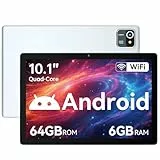 Yicty Tablet 10 Zoll Android Tablets 6 GB RAM + 64 GB ROM Quad-Core 5000 mAh 1280 x 800 HD-Touchscreen 5MP + 8 MP HD-Kamera Bluetooth 5.2 Tablet-PC(Silber)