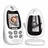 BOIFUN Babyphone mit Kamera 2 Zoll Tragbares Vox-Funktion Temperatursensor Nachtsicht-Video-Babyfon 2,4 Ghz, Intelligentes Standby Baby Monitor Gegensprechanlage Schlaflieder Lange Akkulaufzeit, 720p