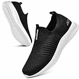Littleplum Damen Sneaker Straßenlaufschuhe Atmungsaktiv Turnschuhe Leicht Laufschuhe Sportschuhe Slip On Schuhe,B Schwarz Weiß,40 EU