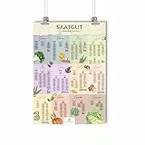 Saisonkalender für Obst und Gemüse Poster A1 - Ewiger Aussaatkalender Gartenkalender als Plakat mit Illustrationen