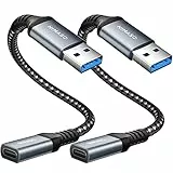 Nimaso Adattatore USB A a USB C Femmina [2 Pezzi], Cavo USB C Femmina a USB 3.0 Maschio, Adattatore USB Tipo C Compatibile Con iPhone 14 13 Pro Max, Samsung Galaxy S22/S21, Huawei