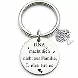 Tecreo Stiefeltern Schlüsselanhänger Geschenke DNA macht Sie nicht Familie Liebe tut S chlüsselanhänger Stiefmutter Geschen k, Stiefvater Gesch enk, Adoption Schlüsselanhän ger
