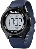SOCICO Herren Digitaluhr Sport Militär Uhren wasserdichte Outdoor-Chronographen-Armbanduhren für Männer mit LED Beleuchtung Alarm Datum (Blau)