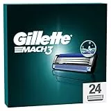 Gillette Mach3 Rasierklingen für Männer, 24 ORIGINAL Gillette Ersatzklingen, Klingen für Herren mit Gleitstreifen für ein Sanftes Gleiten und Klingenbeschichtung
