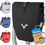 Valkental® Große & wasserdichte Gepäckträgertasche - Fahrradtasche für Gepäckträger mit großen Reflektoren [Abschließbar] Bombenfester Sitz - Mehrfach ausgezeichnet - Gefertigt für Langlebigkeit
