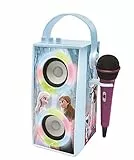 Lexibook Disney Die Eiskönigin - Tragbarer Bluetooth-Lichtlautsprecher mit Mikrofon, Stereoanlage, Lichteffekten, Karaoke, Kabelloser, USB, SD-Karte, Akku, Blau/lila, BTP180FZZ