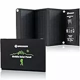 Bresser Solar Ladegerät 21W mit USB-A- und DC-Anschluss inkl. Adaptern, Solar-Panel als Ladegerät für Smartphones, Power-Banks etc.