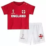 FIFA Kinder Offizielles Weltmeisterschaft 2022 T-Shirt und Shorts – England – Auswärts Country Tee & Shorts Set, rot/weiß, 18 Months