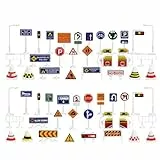 Kleines Verkehrszeichen-Set, Verkehrszeichen für Kinder- Kleines Spielset Verkehrszeichen für Kinder | Puzzle Erleuchtung Parkszene Wegweiser Spielzeug für Auto, Reisen, Outdoor, Zuhause und Schule