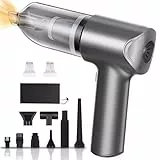 Handstaubsauger, 22000Pa Mini Akku Staubsauger Kabellos 4-in-1 Autostaubsauger mit 8 Aufsätzen, 6000mAh Akku & waschbarem HEPA-Filter, für Auto, Küche, Büro, Haus, Tierhaare, Sofa, Tastaturen