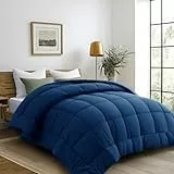 DUANDAUN Bettdecke 135 x 200cm 4 Jahreszeiten Bettdecke,Mikrofaser Steppdecke, Weiche und Bequeme Ganzjahresdecke, Deal für Allergiker, Dunkelblau