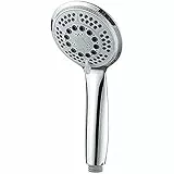 GRIFEMA COMPLENTOS-G804 Wassersparende Handbrause, Gross (Durchmesser, 100mm), 3 Strahlarten/Runder Duschkopf mit Regendusche und Massage Funktion, Chrom