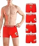 Trendy Boy 4er-Pack Herren Baumwoll-Trunks – Weihnachts-Boxershorts, Regular Fit, Weiche Atmungsaktive Alltagsunterwäsche (1977, 3XL)