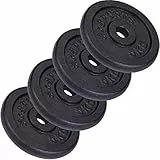 ScSPORTS® Hantelscheiben 30mm Set 2–120 kg aus Gusseisen, Gewichtsscheiben für 30 mm Hantelstangen, Hantelscheibe für Krafttraining, Gewichte für Zuhause, Home Gym & Muskelaufbau