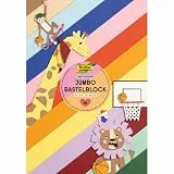 folia 687 - Jumbo Bastelblock BASIC, 23 x 33 cm, Block mit 130 g/m² Tonpapier und 300 g/m² Fotokarton, 50 Blatt in 25 Farben, zum Basteln, Verzieren und Dekorieren