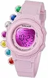 SOCICO Kinderuhr Digitaluhren für Mädchen Jungen, wasserdicht 5ATM, 7 Farbe leuchtet Uhren für Kinder mit Alarm Stoppuhr, weiche Band Armbanduhr für Mädchen und Jungen im Alter von 5-12.