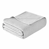 WOLTU Tagesdecke 170x210 cm 100% Baumwolle, leichte Wohndecke in Waffeloptik, weiche Überwurfdecke Bett, Sofa Überwurf Wohnzimmer Schlafzimmer, Grau
