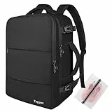 Taygeer EasyJet Handgepäck 45x36x20, Handgepäck Rucksack Flugzeug Herren, 15,6 Zoll Laptop Rucksack Reiserucksack Leichtgewicht Cabin Bag für Business, Arbeit, Reisen, Damen Teenager, Schwarz