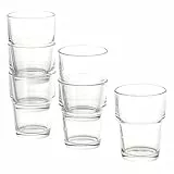 IKEA 6-er Set Gläser REKO STAPELBAR 170 ml - 9 cm hoch - Spülmaschinenfest