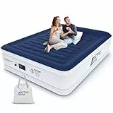 Active Era Luxus Luftbett 2 Personen, Luftmatratze selbstaufblasend mit eingebauter elektrischer Pumpe & integriertem Kissen, Aufblasbare Matratze für Camping & Gästebett - 203 x 152 x 56cm