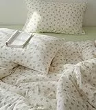 AShanlan Doppelte Musselin Bettwäsche 200x200 cm Baumwolle Rosa Blumenmuster Bettwäsche-Sets ÖKO-TEX Zertifizierte 1 Bettbezug und 2 Kissenbezüge 80x80 cm mit Reißverschluss