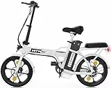HITWAY Klappbares EBike 16 Zoll, 250W Motor, 36V 10.4Ah Akku, bis 25km/h, Tretunterstützung,Reichweite 35–90 km, ElektroFahrrad für Damen & Herren, Stadt & Pendler,ohne Beschleuniger