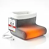 ICEHOF Fußwärmer elektrisch mit USB - 3 Heizstufen & Auto-Off - Kuschelweiches, waschbares Innenfutter - Fußheizung für Büro, Sofa & Homeoffice - Gegen kalte Füße, Damen & Herren