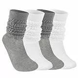 Abeillo 2 Paar Damen Slouch Socken,Weiche Stricken Scrunch Socken,Extra lange Knit Cotton Slouch Socken Stulpensocken Damen,Herbst Winter Gestapelt Socken