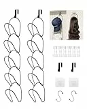 LINFIDITE Cap Halter Tür Hut Racks, Baseball Cap Halterung Schrank hängende Einstellbare Huthalter,für Schals Handtaschen Handtücher Kleidung Krawatten mit Haken zum Aufhängen, 10 Stück schwarz