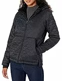 Amazon Essentials Damen Leichte, Gesteppte, Wasserabweisende Steppjacke mit Sherpa-Futter Und Durchgehendem Reißverschluss, Schwarz, M