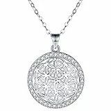 Lydreewam Lebensblume Kette für Damen Silber 925 Blume des Lebens Halskette mit Geschenkbox für Mutter Ehefrau Freundin, verstellbar 40+5cm