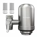 Vortopt Edelstahl-Wasserfilter für den Wasserhahn - 500 Gallonen Wasserfiltersystem für die Küche, die Badewanne, das Reduzieren von Blei, Chlor und schlechtem Geschmack, T2 (2 Filters Enthalten)