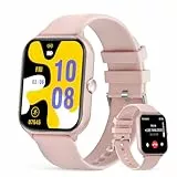 UHOOFIT Smartwatch Herren Damen mit Telefonfunktion, 1,95 Zoll Fitness-Uhr mit Schlaf Herzfrequenz-Monitor, Schlaf-Monitor, 100 + Sport-Modi, IP67 wasserdicht Activity Tracker für Android iOS (Rosa)