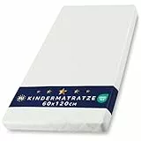 Matratze Kinderbett Mattress 60x120 cm Kindermatratze für Babybett Reisebett Beistellbett und Gitterbett Kinderbettmatratze Bettmatratze für Baby und Kinder 60 x 120 Oeko-Tex